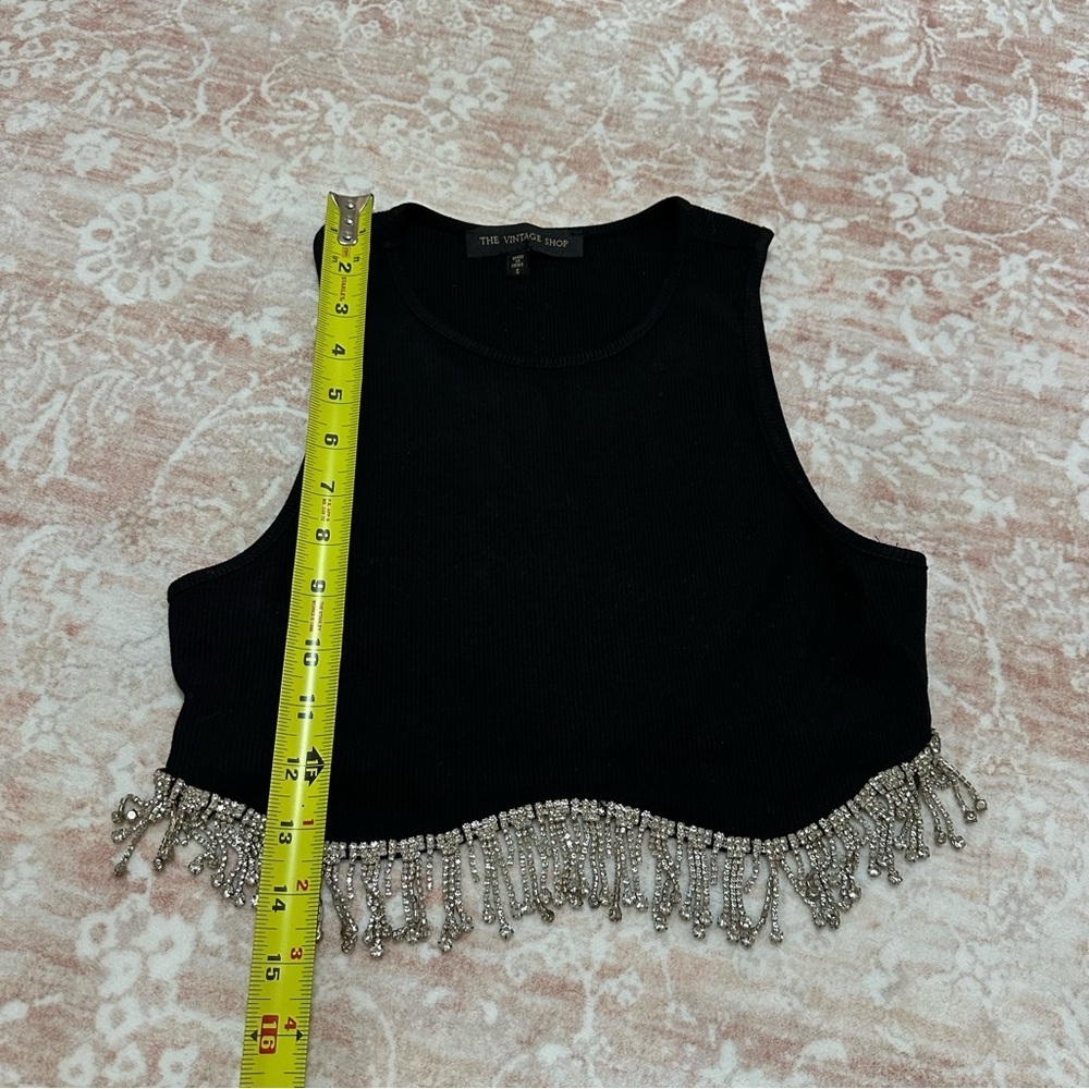 Festival ✨ Crystal Fringe Black Crop Top - Picture 5 of 6